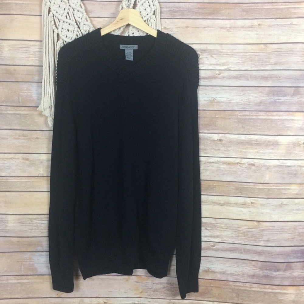 Spring + Mercer | Black Knit Pullover Sweater Top